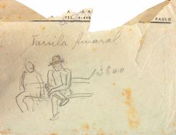 Tarsila do Amaral - Estudo de Casal Sentado em Banco de Praça